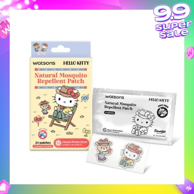 WATSONS Hello Kitty Natural Mosquito Repellent Patch Blue (12 Hours Protection) 24s