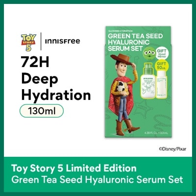 INNISFREE - X Toy Story 5 Green Tea Seed Hyaluronic Serum Set consists of 80ml + 50ml with Free Hand Mirror 1s