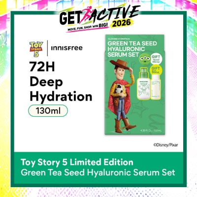 INNISFREE - X Toy Story 5 Green Tea Seed Hyaluronic Serum Set consists of 80ml + 50ml with Free Hand Mirror 1s image