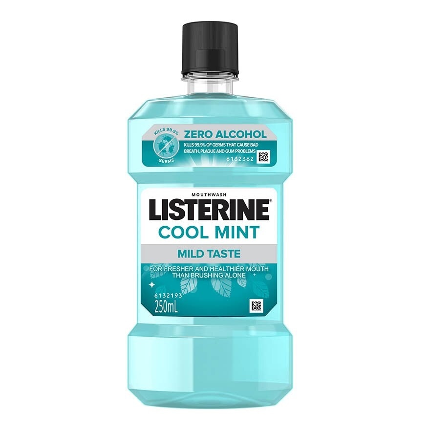 Zero Non Alcohol Mouthwash Cool Mint Less Intense Taste (Kills 99.9% Germs That Causes Bad Breath) 250ml