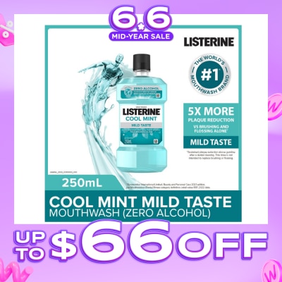 LISTERINE - Listerine Zero Non Alcohol Mouthwash Cool Mint Less Intense Taste 250ml