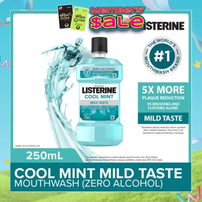 LISTERINE - Listerine Zero Non Alcohol Mouthwash Cool Mint Less Intense Taste 250ml