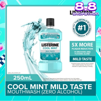 LISTERINE Listerine Zero Non Alcohol Mouthwash Cool Mint Less Intense Taste 250ml