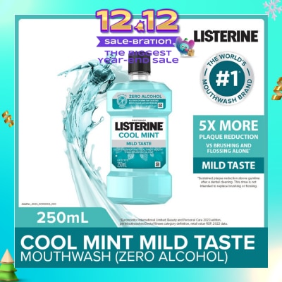 LISTERINE Listerine Zero Non Alcohol Mouthwash Cool Mint Less Intense Taste 250ml