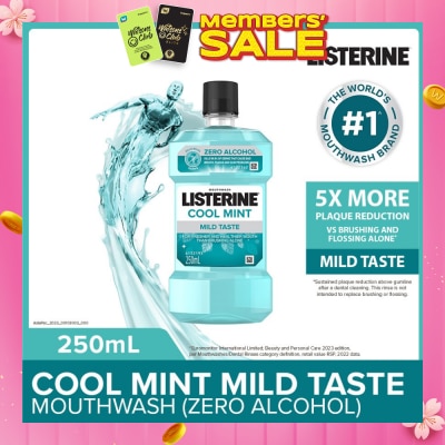 LISTERINE Listerine Zero Non Alcohol Mouthwash Cool Mint Less Intense Taste 250ml