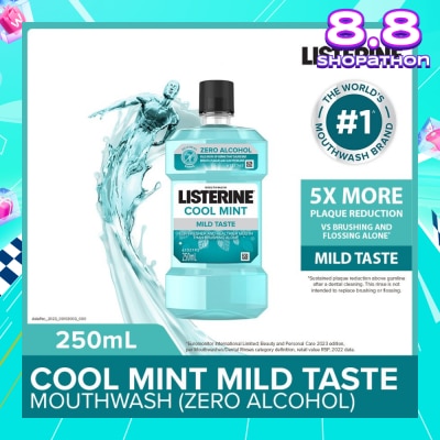 LISTERINE Listerine Zero Non Alcohol Mouthwash Cool Mint Less Intense Taste 250ml