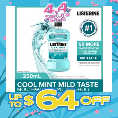 LISTERINE - Listerine Zero Non Alcohol Mouthwash Cool Mint Less Intense Taste 250ml