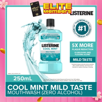 LISTERINE Listerine Zero Non Alcohol Mouthwash Cool Mint Less Intense Taste 250ml