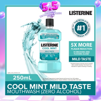 LISTERINE - Listerine Zero Non Alcohol Mouthwash Cool Mint Less Intense Taste 250ml