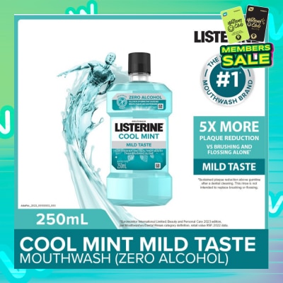 LISTERINE Listerine Zero Non Alcohol Mouthwash Cool Mint Less Intense Taste 250ml