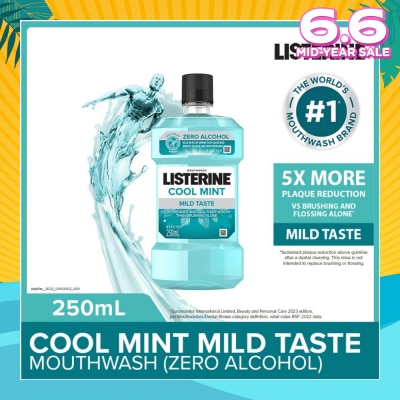 LISTERINE Listerine Zero Non Alcohol Mouthwash Cool Mint Less Intense Taste 250ml