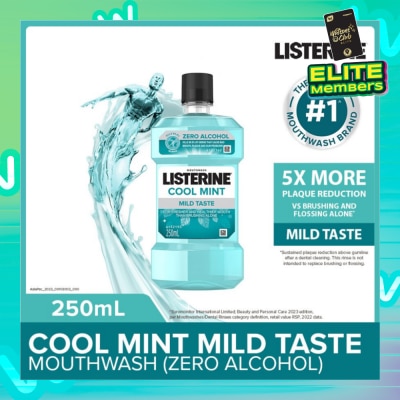 LISTERINE Listerine Zero Non Alcohol Mouthwash Cool Mint Less Intense Taste 250ml