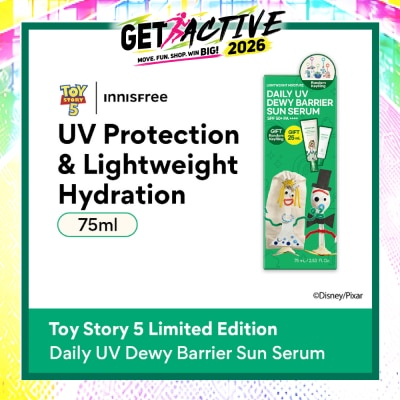 INNISFREE - X Toy Story 5 Daily UV Dewy Barrier Sun Serum Set consists of 50ml + 25ml with Free Random Key Ring 1s image