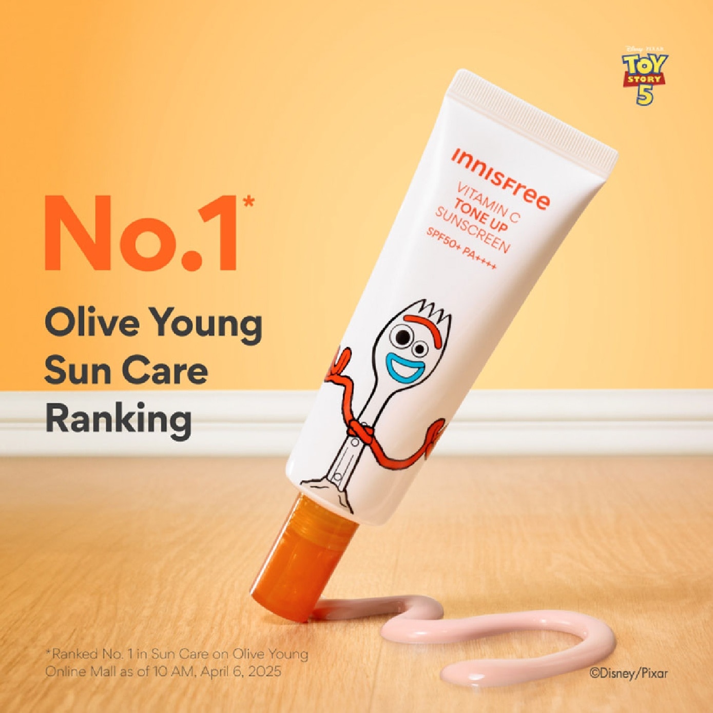 X Toy Story 5 Vitamin C Tone Up Sunscreen Set consists of 50ml + 25ml with Free Random Key Ring 1s