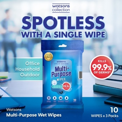 WATSONS Multi Purpose Wet Wipes 10s x 3 image