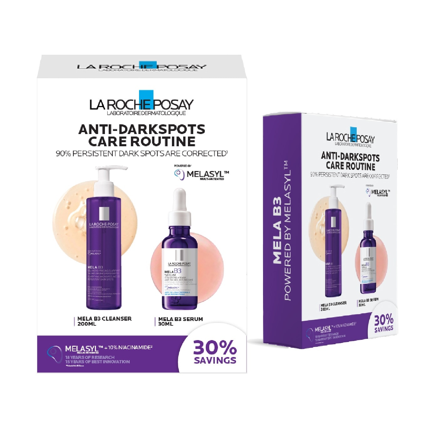 Anti-Dark Spot Care Routine Kit consists Mela B3 Cleanser 200ml + Mela B3 Serum 30ml