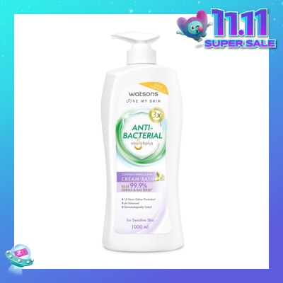 WATSONS Anti-Bacterial Softening Freesia & Pear Cream Bath (For Sensitive Skin) 1000ml