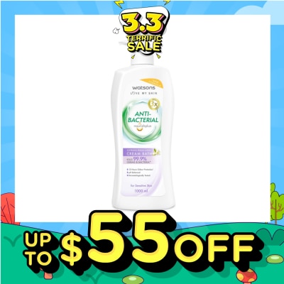 WATSONS Anti-Bacterial Softening Freesia & Pear Cream Bath (For Sensitive Skin) 1000ml