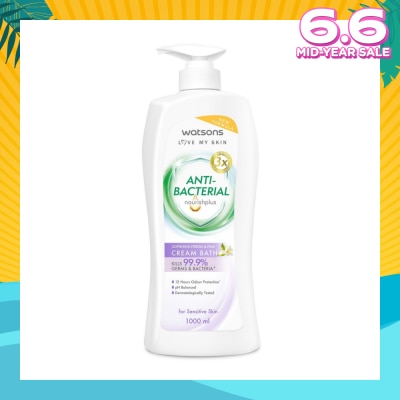 WATSONS Anti-Bacterial Softening Freesia & Pear Cream Bath (For Sensitive Skin) 1000ml