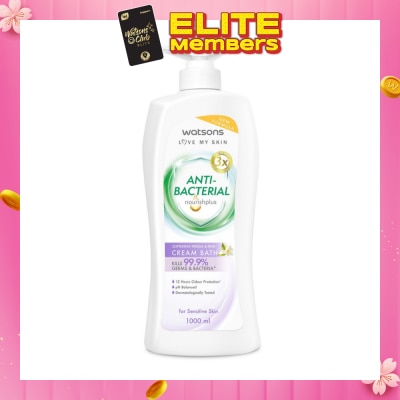WATSONS Anti-Bacterial Softening Freesia & Pear Cream Bath (For Sensitive Skin) 1000ml