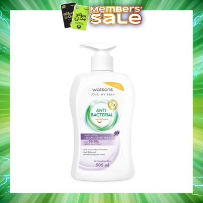 WATSONS - Anti-Bacterial Calming Lavender Cream Hand Wash (For Sensitive Skin) 500ml