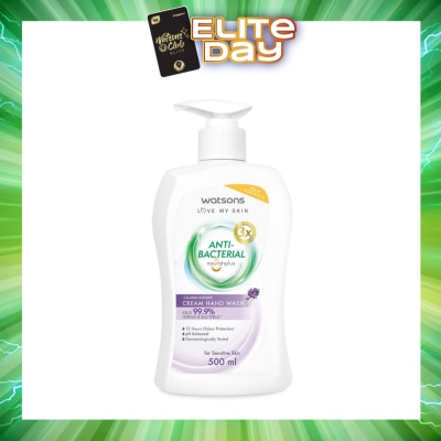 WATSONS - Anti-Bacterial Calming Lavender Cream Hand Wash (For Sensitive Skin) 500ml