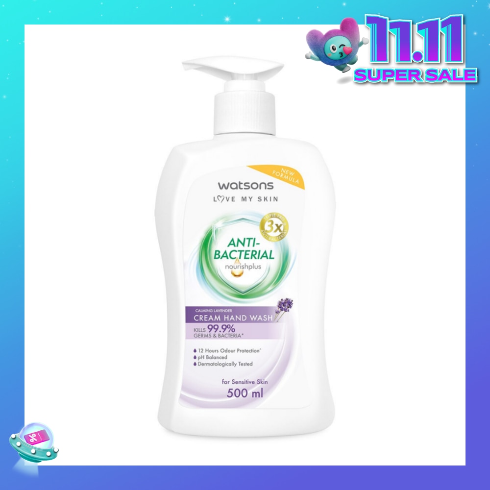 Anti-Bacterial Calming Lavender Cream Hand Wash (For Sensitive Skin) 500ml