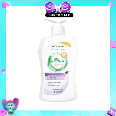 WATSONS - Anti-Bacterial Calming Lavender Cream Hand Wash (For Sensitive Skin) 500ml image