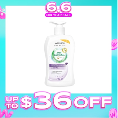 WATSONS - Anti-Bacterial Calming Lavender Cream Hand Wash (For Sensitive Skin) 500ml