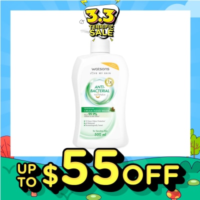 WATSONS Anti-Bacterial Protecting Pine Cream Hand Wash (For Sensitive Skin) 500ml