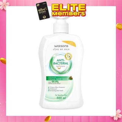 WATSONS Anti-Bacterial Protecting Pine Cream Hand Wash (For Sensitive Skin) 500ml