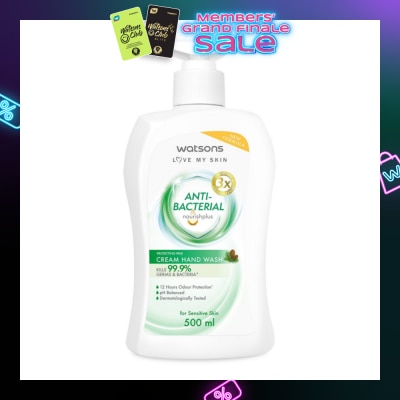 WATSONS Anti-Bacterial Protecting Pine Cream Hand Wash (For Sensitive Skin) 500ml
