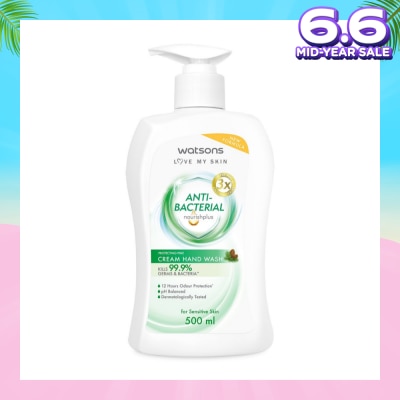 WATSONS Anti-Bacterial Protecting Pine Cream Hand Wash (For Sensitive Skin) 500ml