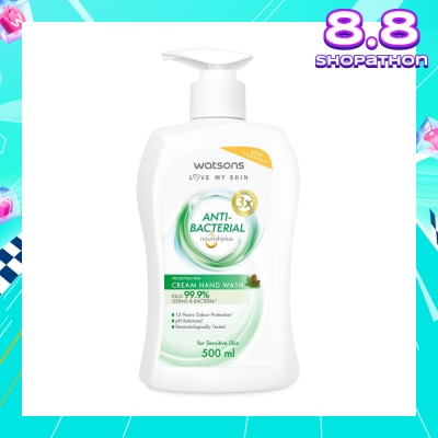WATSONS Anti-Bacterial Protecting Pine Cream Hand Wash (For Sensitive Skin) 500ml