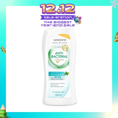 WATSONS Anti-Bacterial Cooling Mint Shower Gel 1000ml (Expiry: Mar`2026)