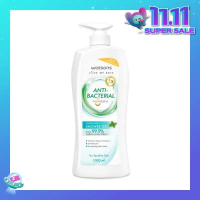 WATSONS Anti-Bacterial Cooling Mint Shower Gel 1000ml (Expiry: Mar`2026)