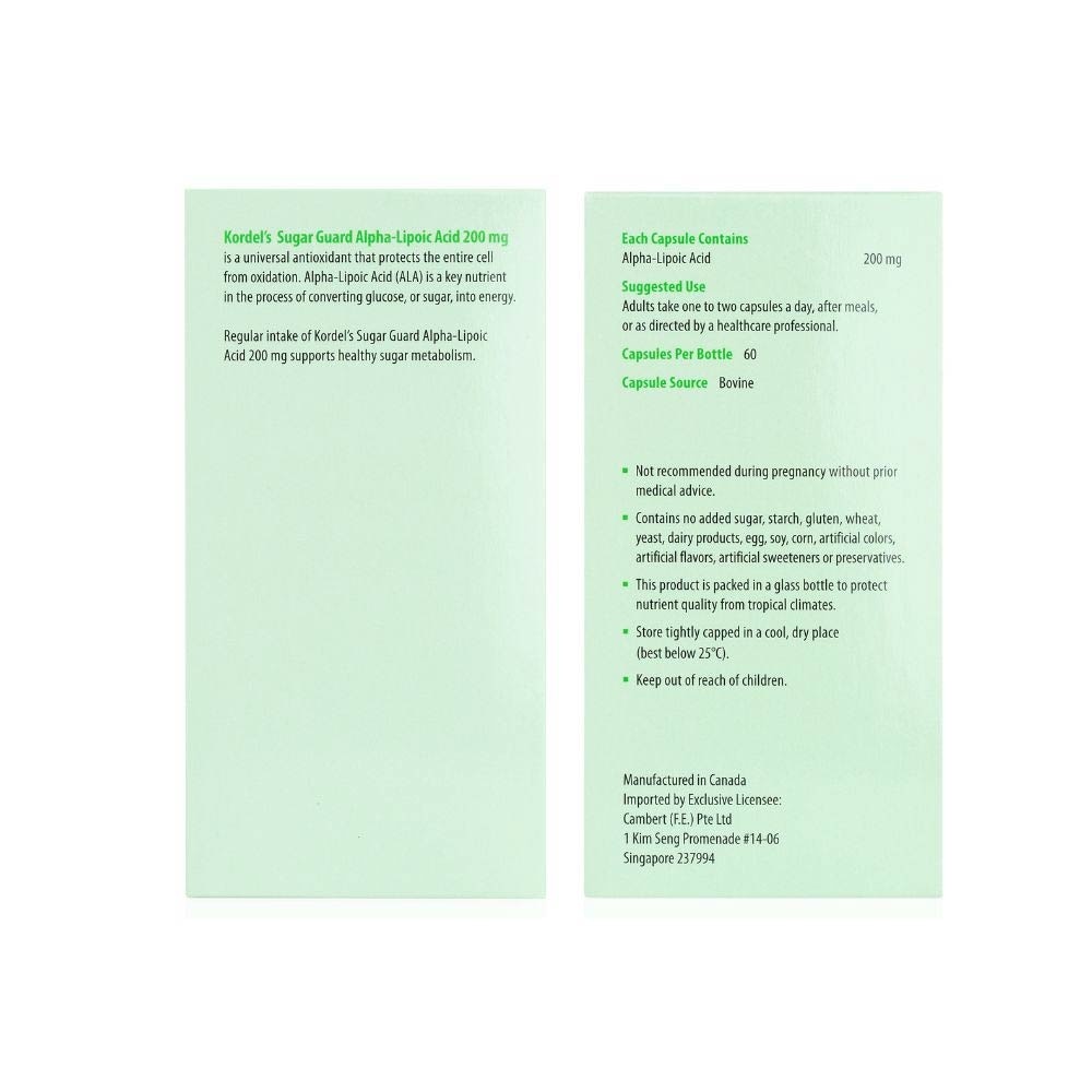 Sugar Guard Alpha Lipoic Acid 200mg 60s image