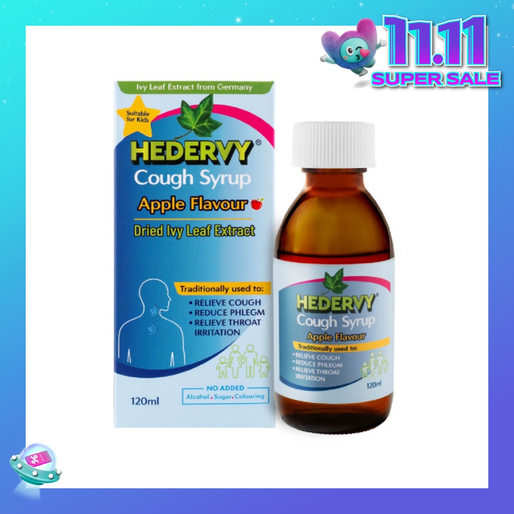 Cough Syrup Apple (Suitable For Kids, To Relieve Cough, Reduce Phlegm & Relieve Throat Irritation) 120ml (Expiry: Mar`2026)