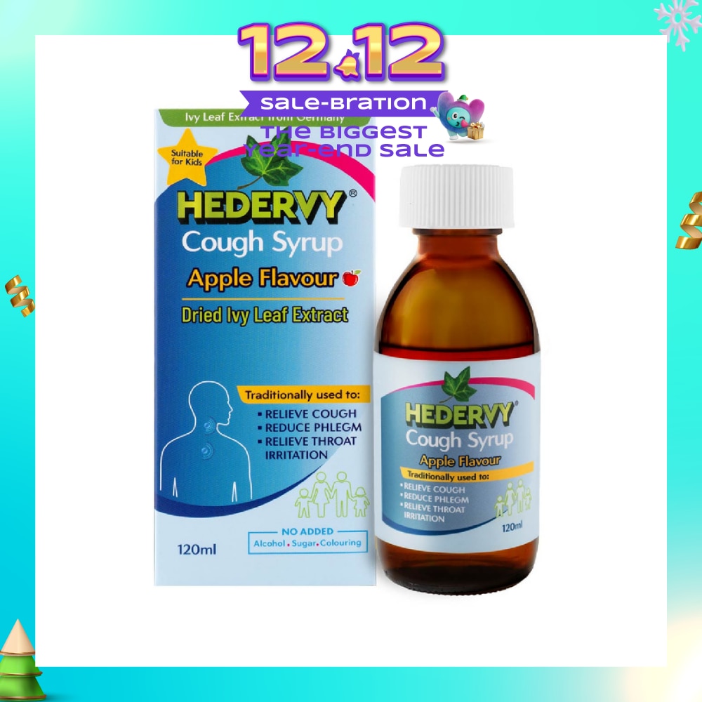 Cough Syrup Apple (Suitable For Kids, To Relieve Cough, Reduce Phlegm & Relieve Throat Irritation) 120ml (Expiry: Mar`2026)