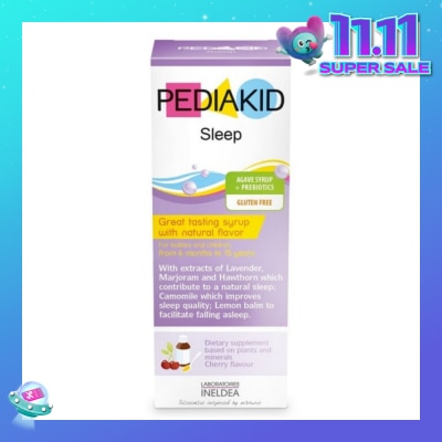 PEDIAKID Gluten Free Agave Syrup + Probiotcs For Improving Sleep Quality Natural Cherry Flavour (From 6mths to 15yrs Old) 125ml