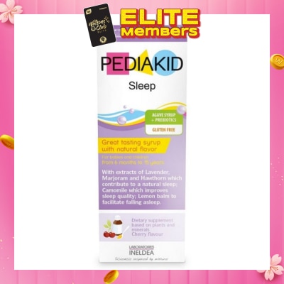 PEDIAKID Gluten Free Agave Syrup + Probiotcs For Improving Sleep Quality Natural Cherry Flavour (From 6mths to 15yrs Old) 125ml