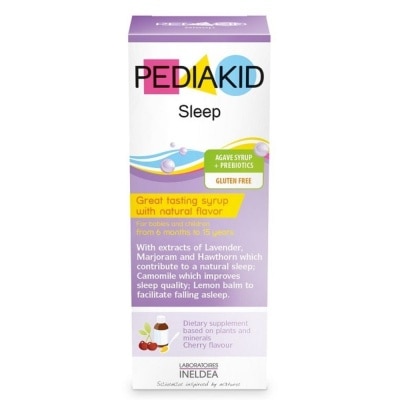 PEDIAKID Gluten Free Agave Syrup + Probiotcs For Improving Sleep Quality Natural Cherry Flavour (For Children From 6mths to 15yrs Old) 125ml