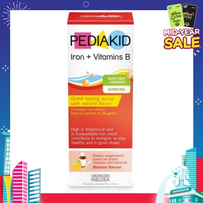 PEDIAKID Gluten Free Agave Syrup + Banana Flavoured Probiotics For Maintaining Health and Energize Body 125ml