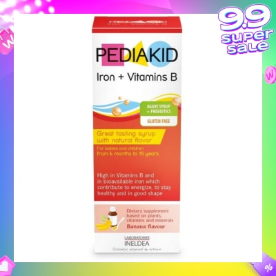 PEDIAKID Gluten Free Agave Syrup + Banana Flavoured Probiotics For Maintaining Health and Energize Body 125ml