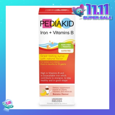 PEDIAKID Gluten Free Agave Syrup + Banana Flavoured Probiotics For Maintaining Health and Energize Body 125ml