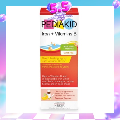 PEDIAKID - Gluten Free Agave Syrup + Banana Flavoured Probiotics For Maintaining Health and Energize Body 125ml