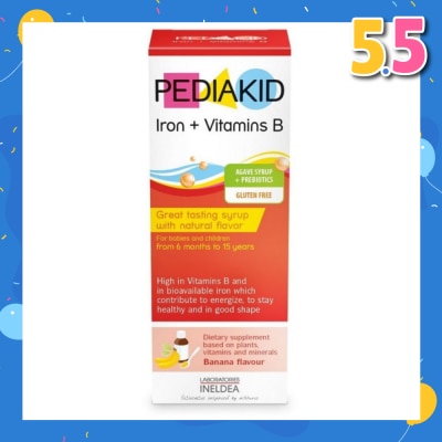 PEDIAKID Gluten Free Agave Syrup + Banana Flavoured Probiotics For Maintaining Health and Energize Body 125ml