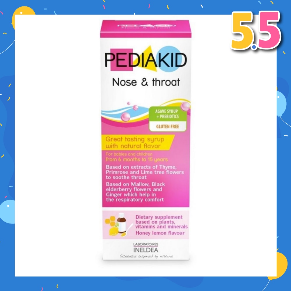 Gluten Free Agave Syrup + Natural Honey Lemon Flavoured Prebiotics For Throat and Respiratory 125ml