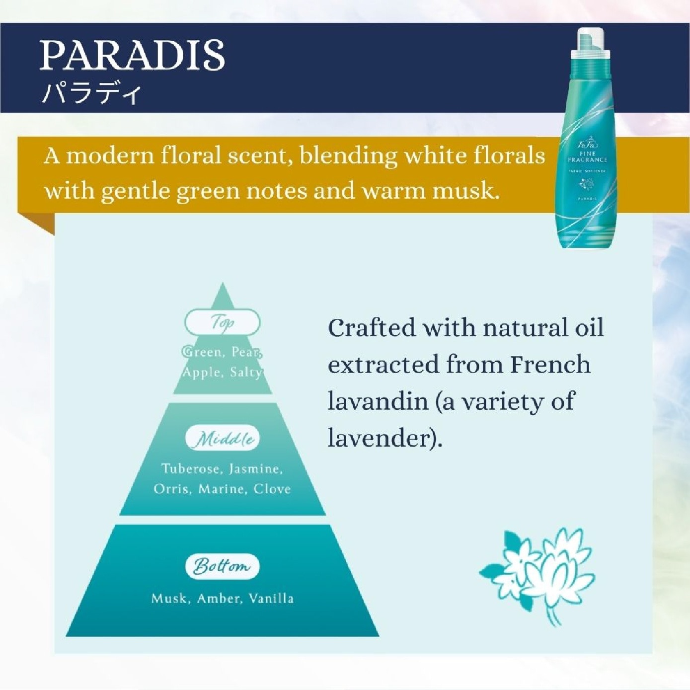 Fine Fragrance Fabric Softener Paradis 570ml