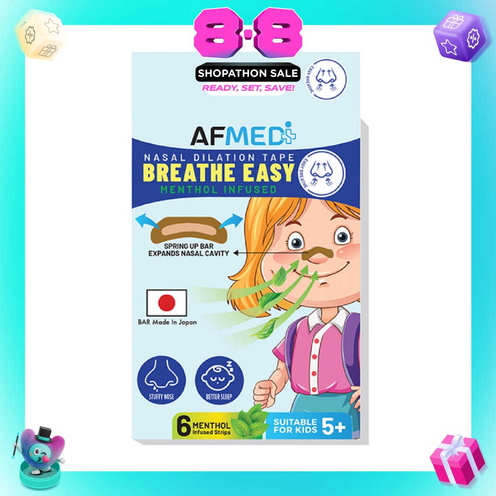 Kids Breathe Easy Nasal Dilation Tape Menthol Infused Strip 6s